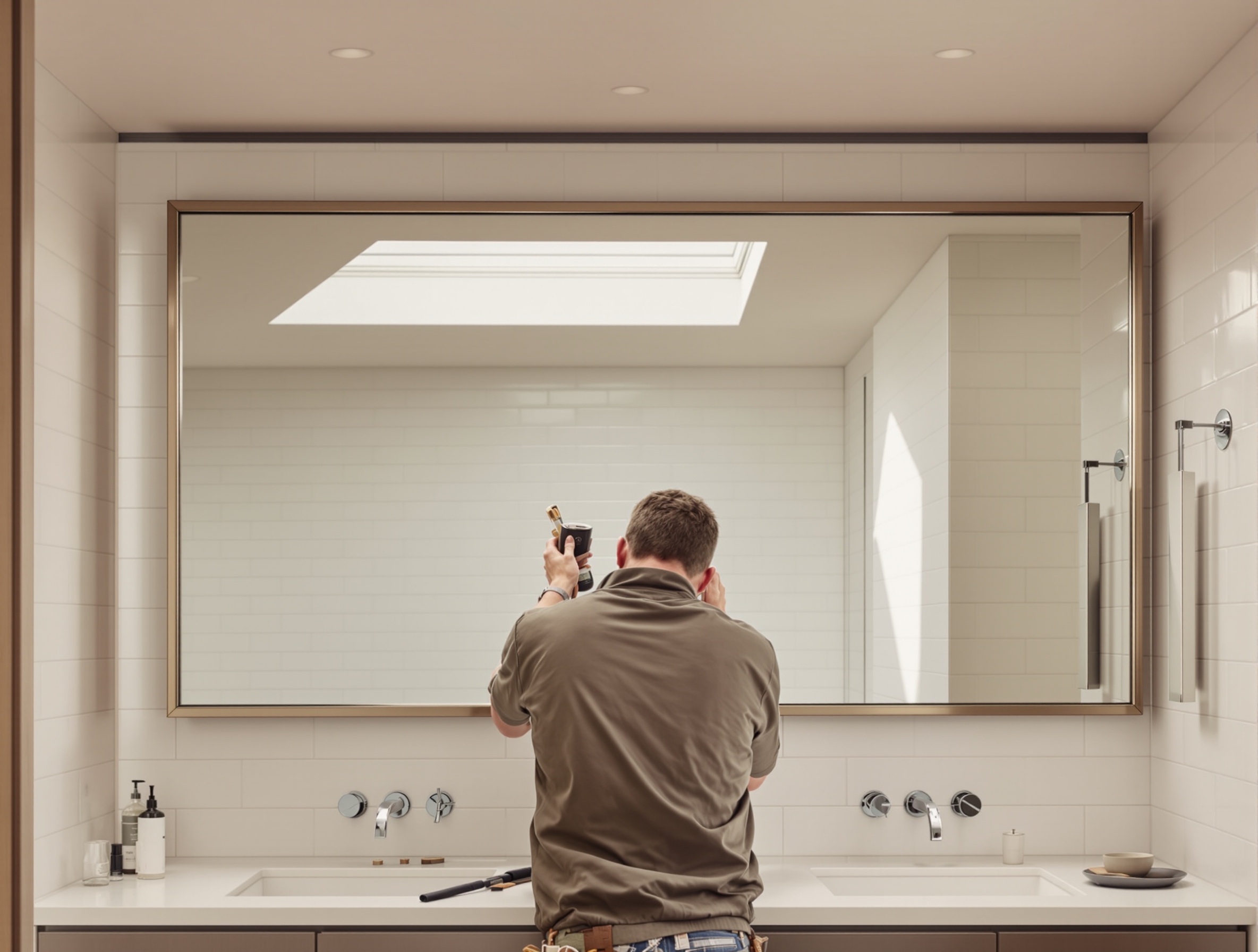 Installation d'un miroir de luxe sur mesure à Woluwe-Saint-Pierre